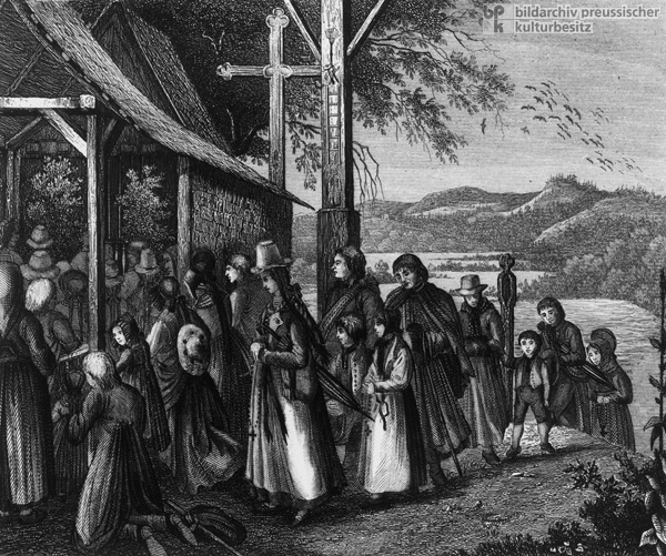 Going to Church in the Black Forest (1843) 